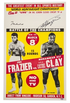 Muhammad Ali & Joe Frazier Dual Signed Madison Square Garden Fight Poster from their 1st Fight
